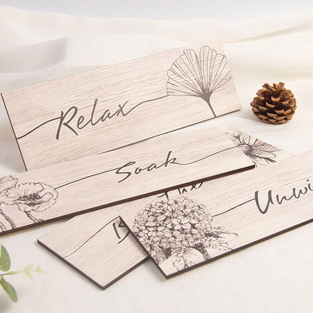 Wooden Floral Wall Art Handmade Wall Decor Paintings Creative Plants Hanging Sign  Bathroom Decor