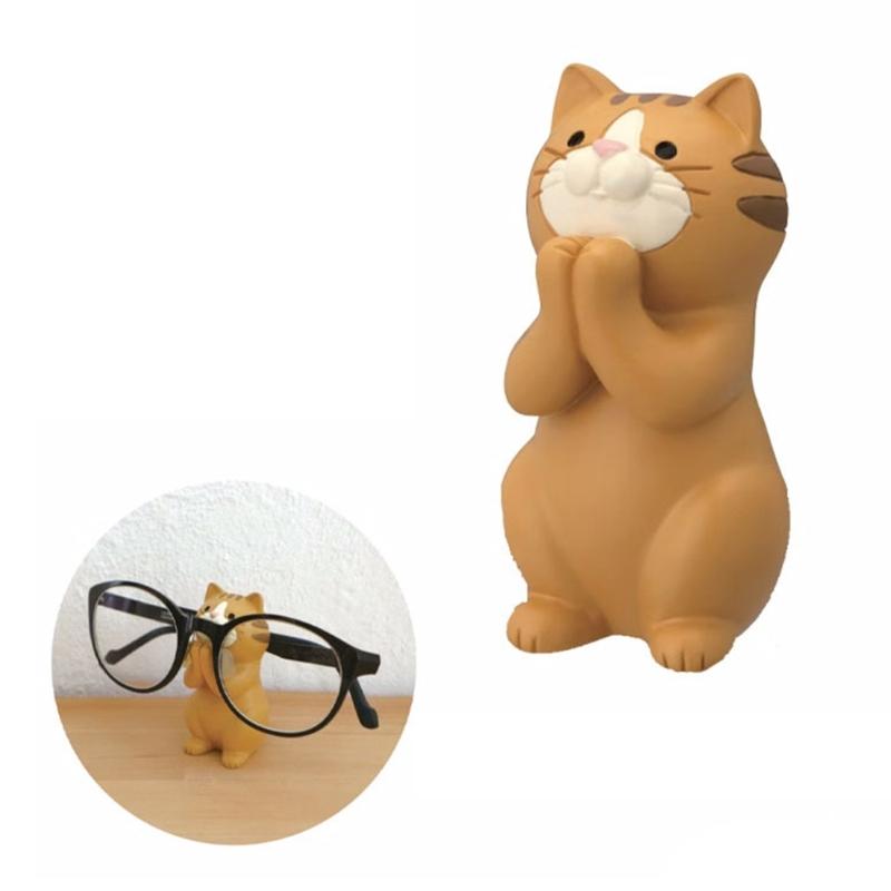 Fun Cats Shape Resin Glasses Holder Cute Cats Designs Eyewear Display Stand for Home Office Desk Decoration