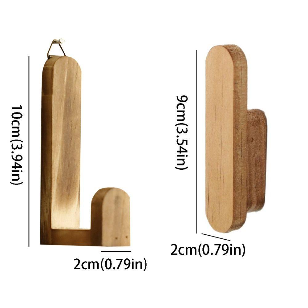 Solid Wood Wall Door Back Shelf Rustic Wooden Creative Design Wall Hook Simple Style Bohemian Style Coat Rack Bathroom Organizer