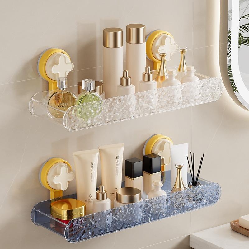 Bathroom Rotating Suction Cup Shelf - Drill-Free Cosmetic Storage & Sink Organizer