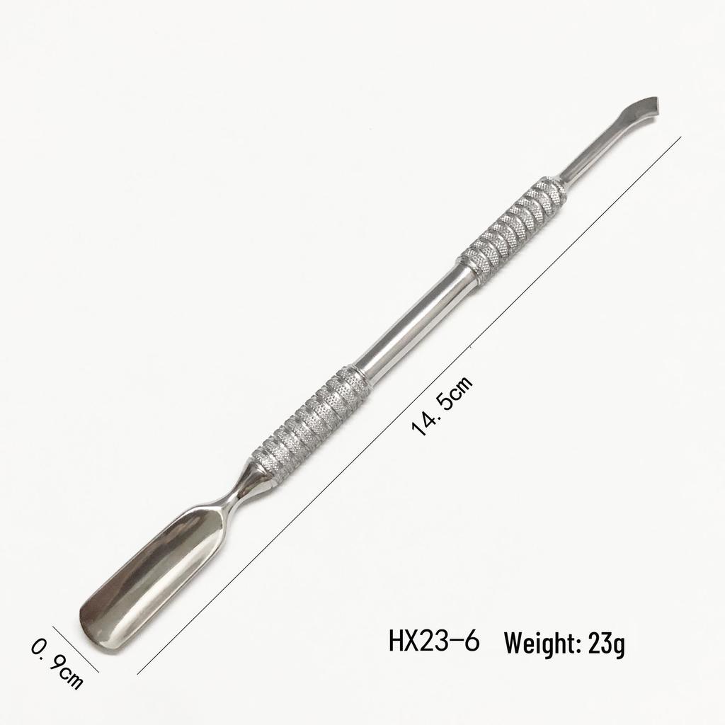 Stainless Steel Double-Headed Cuticle Pusher and Nail Scraper Tool