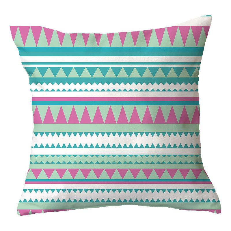 Simple New Blue Geometric Plush Pillowcase Home Fabric Sofa Pillow Cushion Cover Design