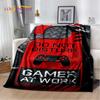 Kreslený Gamer Gamepad Game Over Měkká Plyšová Deka, Flanelová Deka Přehoz na Obývací Pokoj Ložnici Postele Pohovku Piknik