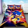3pcs Duvet Cover Set Boys Gifts Sonic Cartoon Bedding Set Soft and Comfortable Children Bedroom Decor Queen King