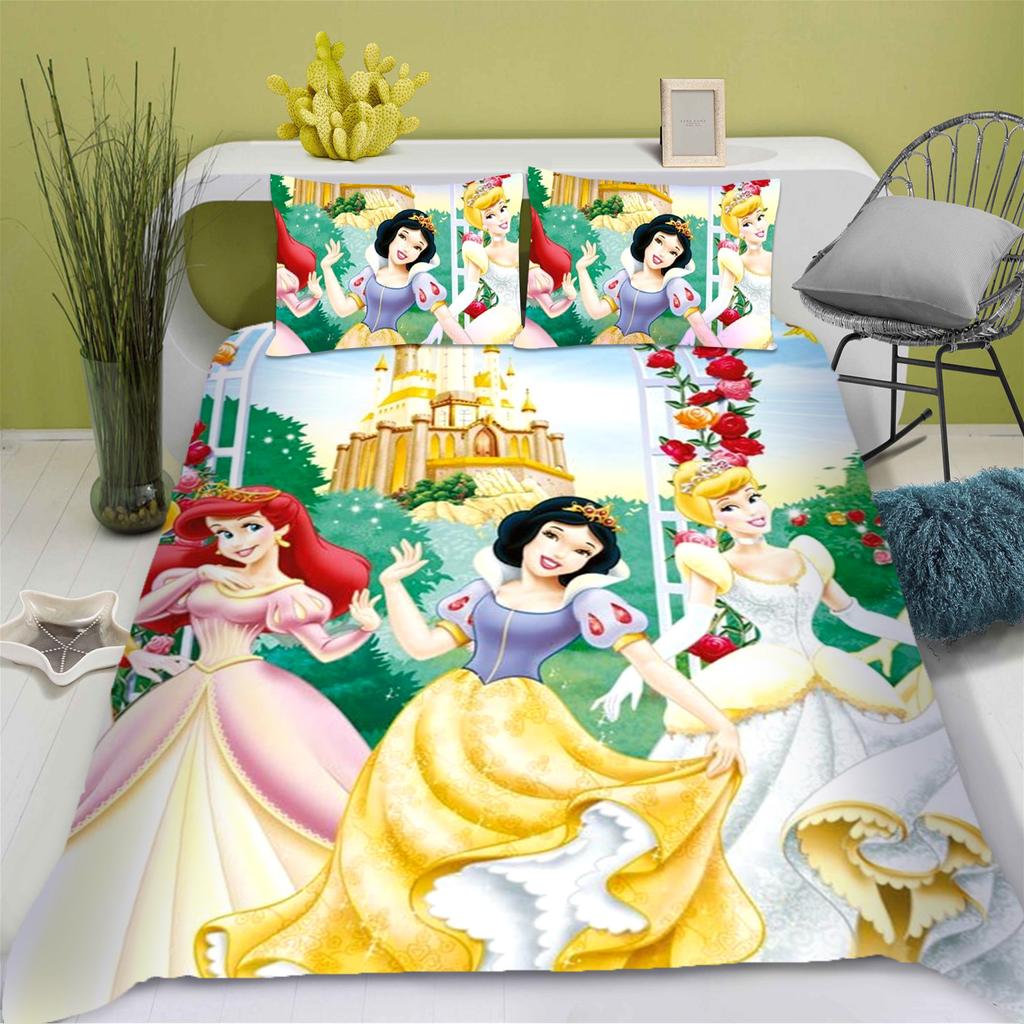 Princess Series Duvet Cover Set Printed Bedding 3d Children'S Bedding Set Cute Printed Cartoon Quilt Cover Anime Home