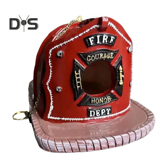 

Украшение для птичьего домика в виде красного шлема с цепочкой, винтажное украшение для сада и двора, подвесное украшение из смолы для птичьего гнезда, кормушка для птиц, вольер, подвеска на дереве A