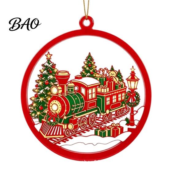 Seasonal Hanging Ornaments for Holidays 2D Flat Acrylic Christmas Ornaments, Decorative Holiday Tree Decorations Lightweight Decor Festivals
