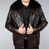 Winter new men's leather jacket lapel collar fur collar middle-aged leather jacket dad casual velvet leather jacket men's clothing