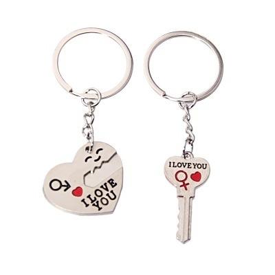 Arrow & ""I Love You"" Heart & Key Couple Key Chain Ring Keyring Keyfob Lover Gift Valentine's Day