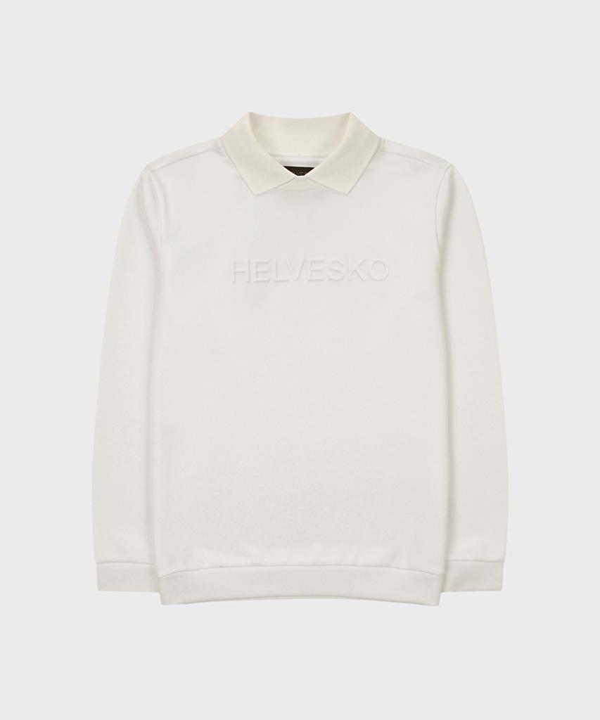 HELVESKO Collar Contrast Polo Shirt (Ivory)