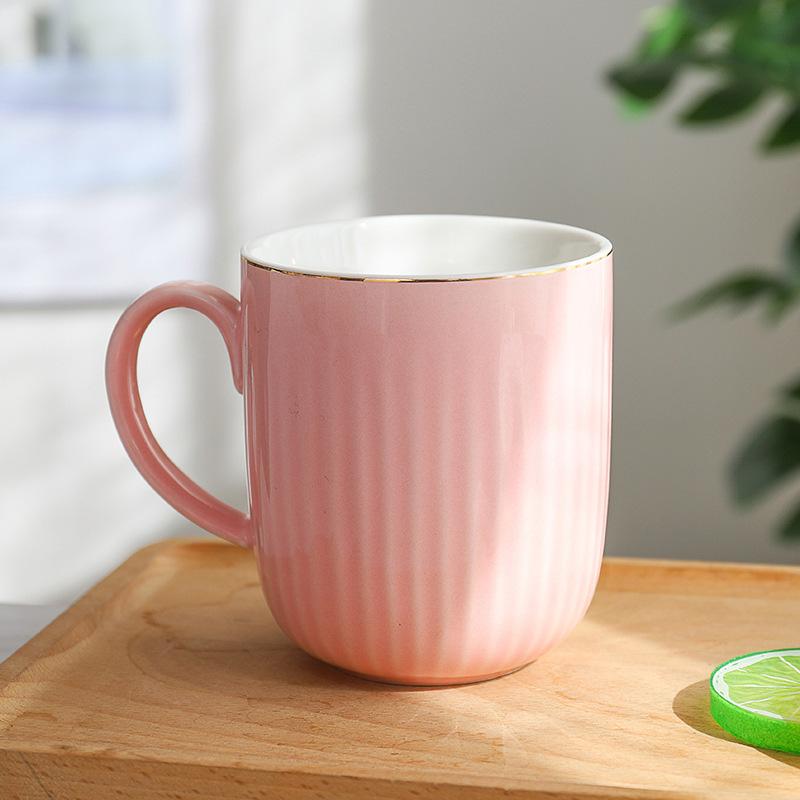 400ml Gold Stripe Mug Cute Mugs Coffee Cups Personalized Gift Cup for Tea Original and Funny Cups To Give Away Drinkware Travel