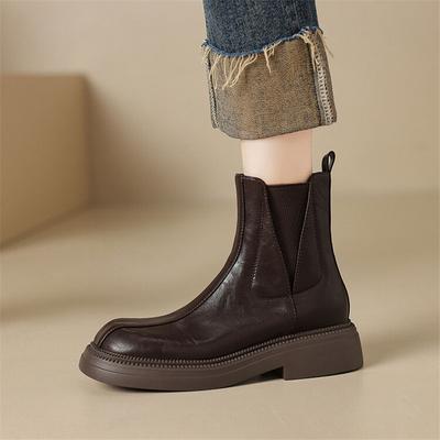 Fashion New Autumn Winter Women Boot Shoes for Women Round Toe Short Boots Fashion Platform Boots Chunky Heel Knight Boots Handmade
