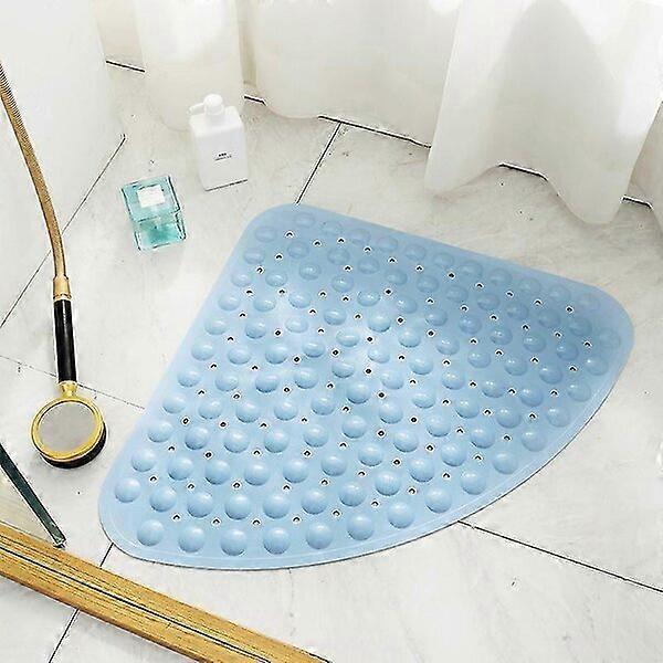 Bathroom Non-slip Mat, Strong Suction Cups Quick Drainage, 54x54cm Blue 1 Piece, Bathtub Anti-slip Mat