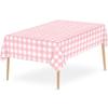 15Pcs Thickened Camping Checkered Plastic Tablecloths Disposable Tablecloth Rectangular Waterproof Oilproof Portable Tablecloths