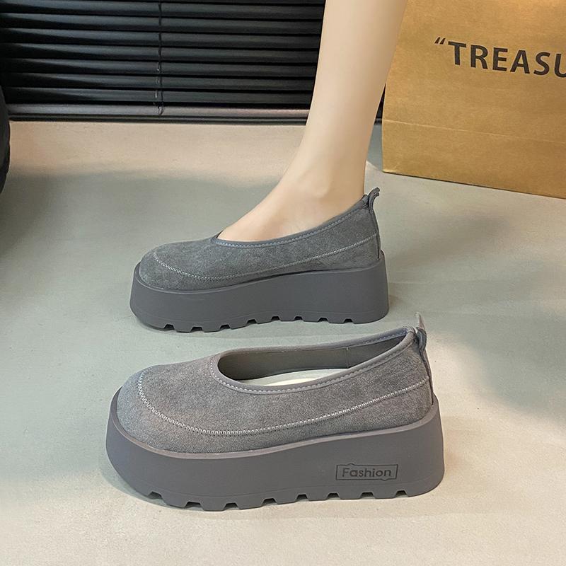Женские мокасины на толстой подошве TUINANLE женские замшевые мокасины повседневные туфли на высоком каблуке кроссовки 39 серый 3360₽