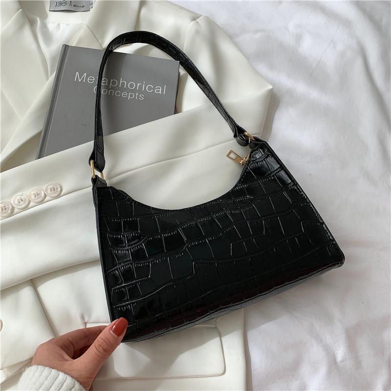2021 Spring Stone Pattern Underarm Bag - Women's Japanese Fashion Baguette Bag