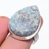 Natural Larimar Gemstone Handmade 925 Sterling Silver Jewelry Ring Size 7 v9N45