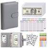 PU Leather Budget Binder With Cash Envelopes Pockets Zip Small French Budget Pouch Binder For Saving Money A6 Planner Organizer