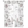 Afternoon Tea Cake Dessert White Curtain Living Room Home Kitchen Bedroom Window Decor Chiffon Tulle Voile Curtains With Light Filtering Polyester
