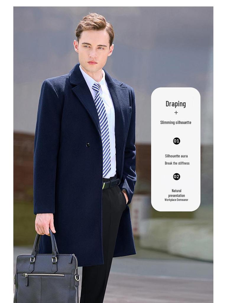 Unisex Woolen Mid-Length Coat - Warm, Versatile for Autumn/Winter 2025