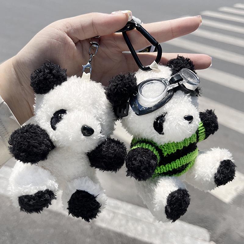 Panda Plysj Nøkkelring & Veskeanheng - Søtt Tegneserie Tilbehør