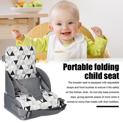 Toddler Booster Seat Breathable Kitchen Chair with Backrest Adjustable Straps And Cushion Support Portable Dining Table Seat for Family Meals