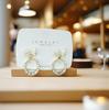 Elegant Rhinestone Bow Earrings for Women - Hollow, Round Design