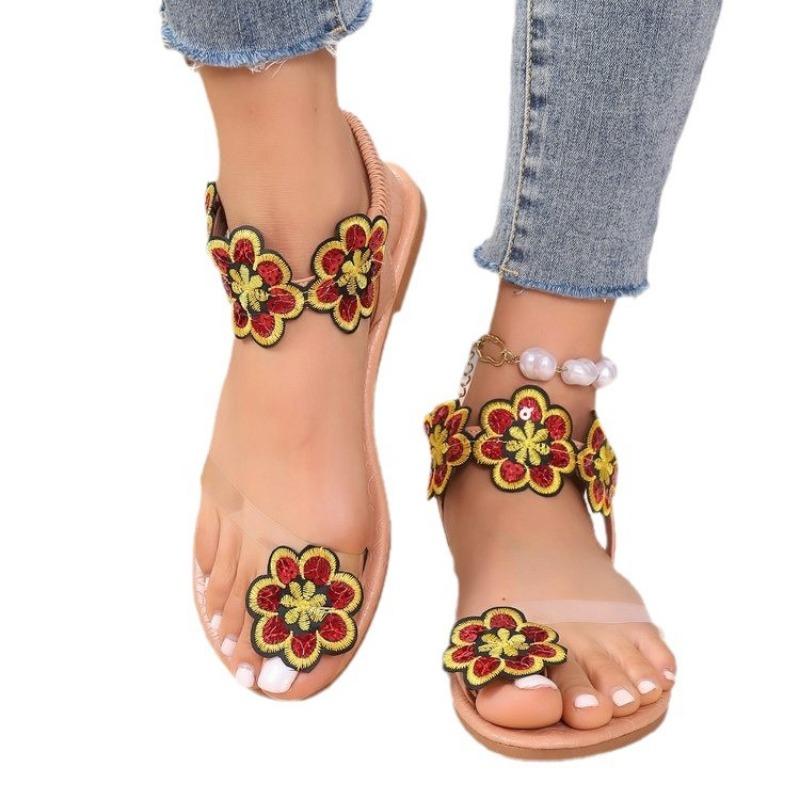 Summer New Sandals Famous Style Color Flat Women's Shoes Large Size Beach Sandals Sandals