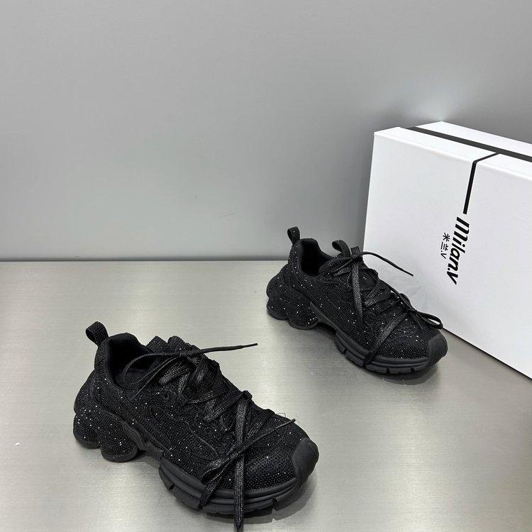 Echtes Leder Zigeuner Strass dicksohlige gebratene Street Dad Schuhe für Damen, atmungsaktive und erhöhende ins trendige ausländische Freizeitschuhe für Damen