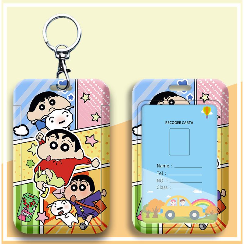 Crayon Shin-chan Cartoon Student Lanyard ID Badge Holder for Campus Use