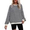 Women's Fashionable Casual Long Sleeved Loose Striped Top
