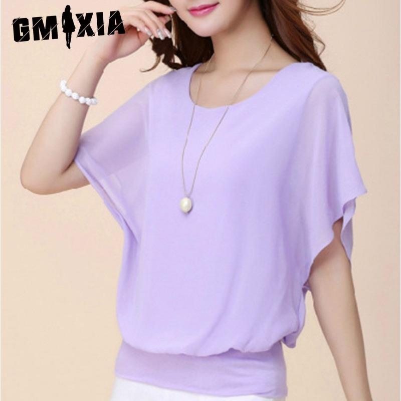 

GMXIA Женские модные повседневные однотонные блузки и рубашки с короткими рукавами и круглым вырезом с принтом XXXXXL фиолетовый