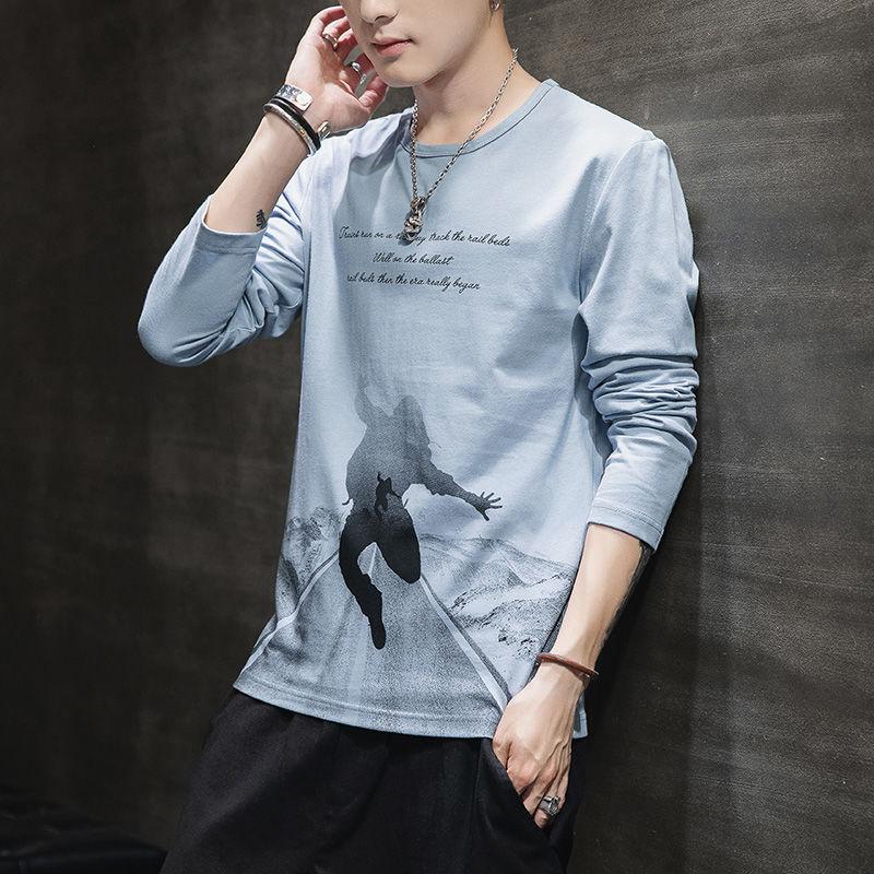 

Корейская версия Весна и Осень Бойфренд 2024 Новый Лоскутный Пуловер Круглый Вырез Принт Буквы Мода Повседневные Топы с Длинным Рукавом L синий