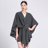 European & American Autumn/Winter Fashion Shawl Cape: Plus Size Knitted Cardigan Cloak for Women