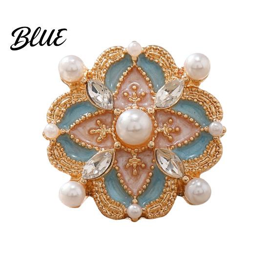Decorative Lapel Pin Women Brooch Imitation Pearls Enamel Glaze Flower
