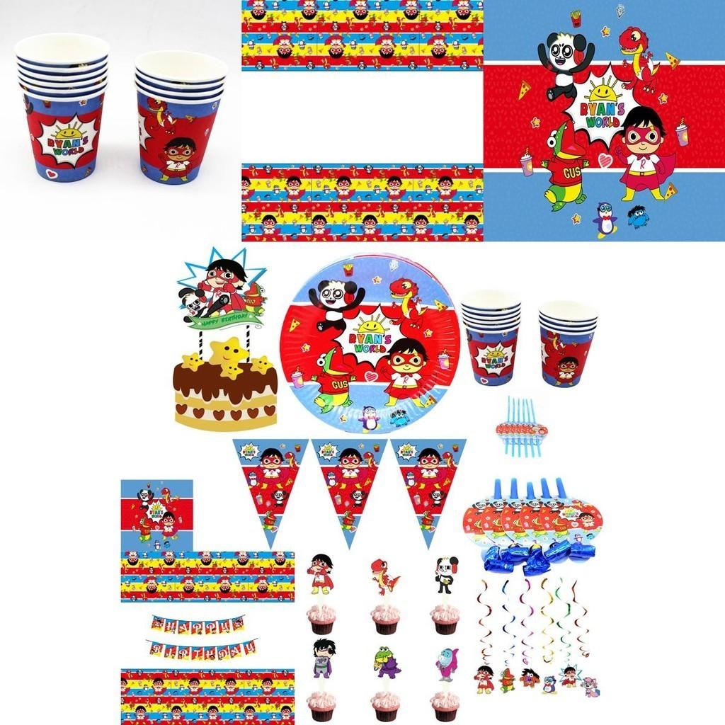 Party Ryans Decoration Tableware Paper Plate Banners Kids Birthday