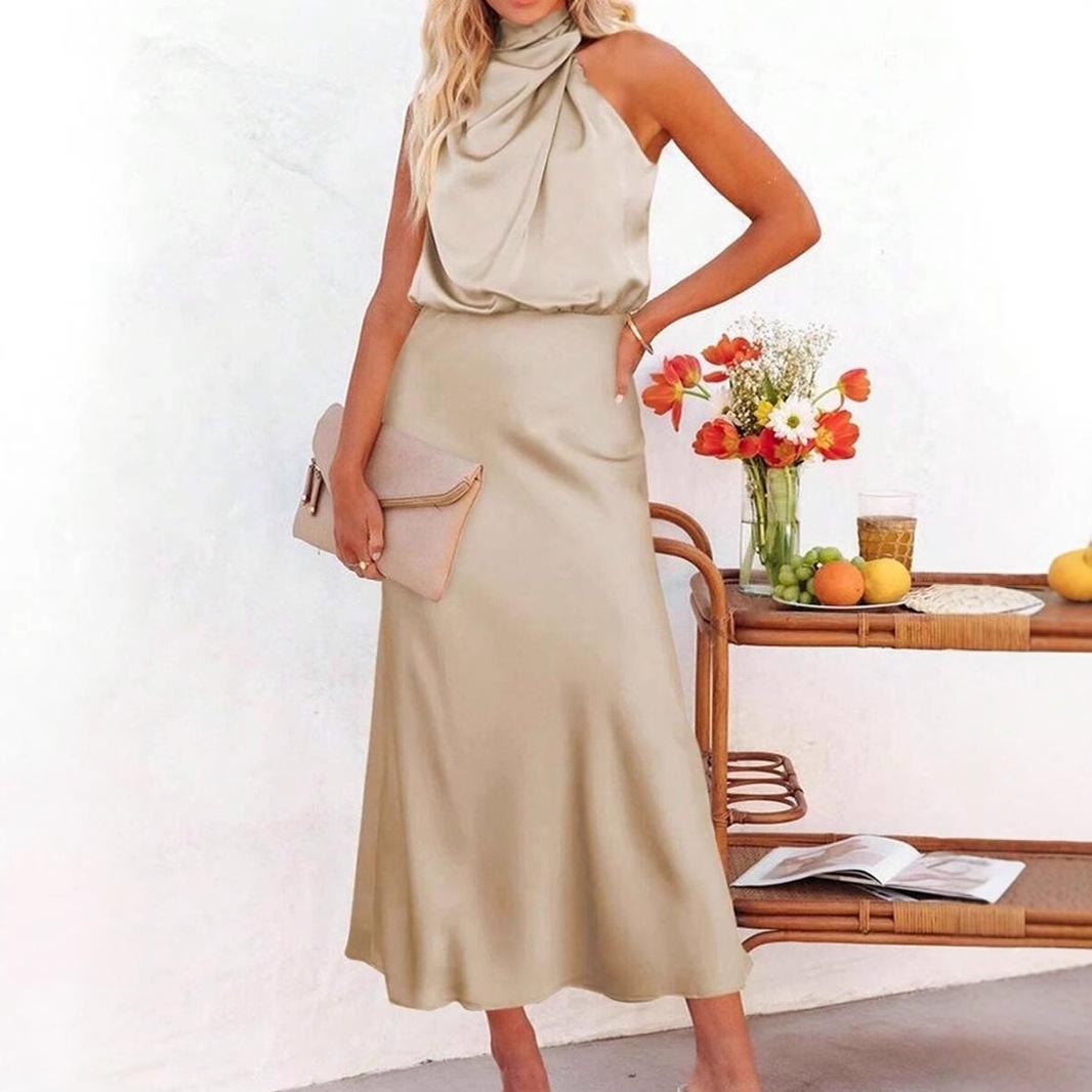 Women Satin Elegant Casual Fashion Top/Dress/Pants S
