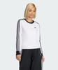 Adidas 3-Stripe Long Sleeve Slim Fit T-Shirt - White:Black / Kd3688