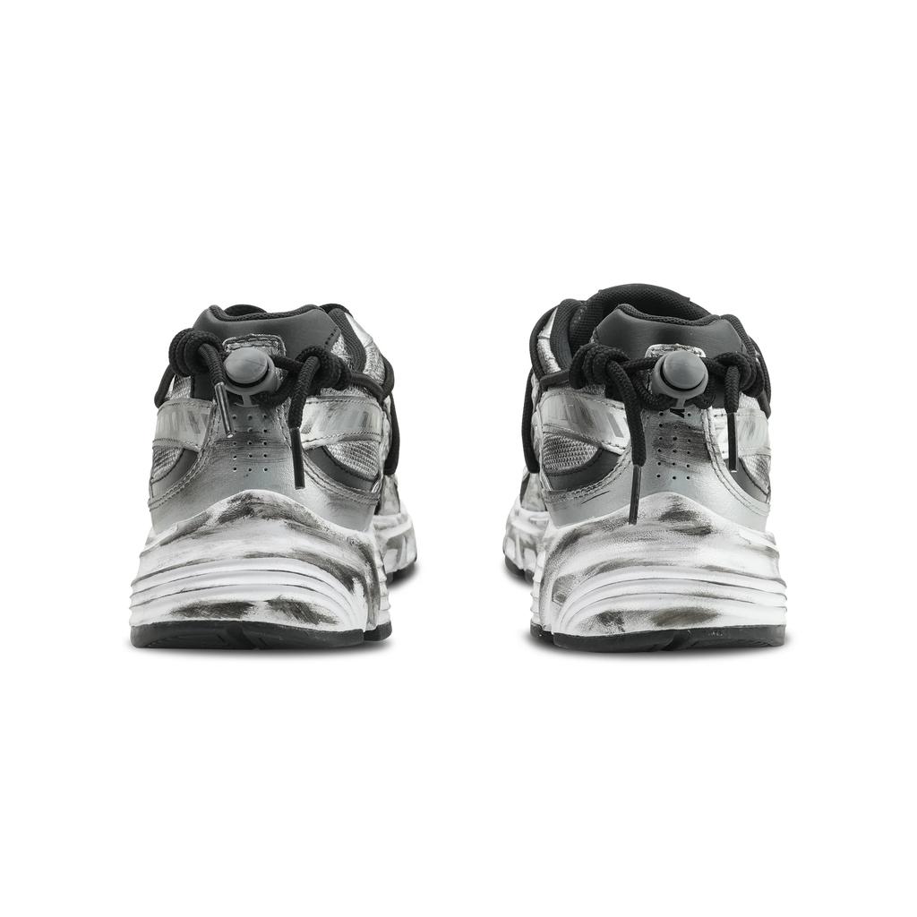 Nike Initiator Fabric Slip Resistant Abrasion Resistant Low Top Running Shoes Men's Black Silver 394055-001(Team162-)