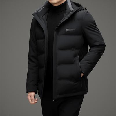 Jaqueta de Penas Masculina Inverno Masculina com Capuz à Prova de Frio Jaqueta de Penas Meia-idade Negócios Lazer