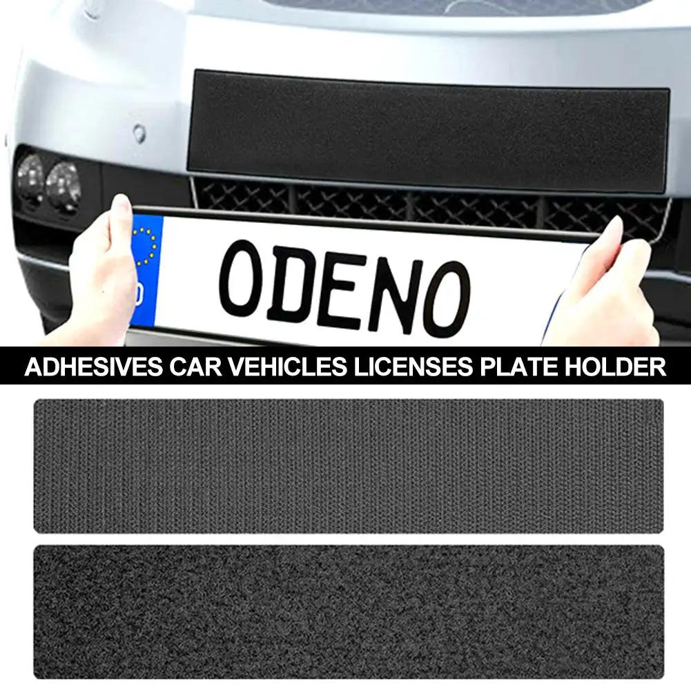 2 Stück/Set Klebstoffe Kennzeichenhalter Rahmenlos Schwarz Wetterfest Nummernschildhalter für Fahrzeuge/Auto/SUV Zubehör