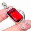 Mozambique Garnet Gemstone 925 Sterling Silver Jewelry Pendant 2.40"