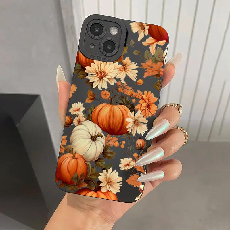 Maple Leaf Pumpkin Pattern Phone Case For iPhone 17 16 15 14 13 12 11 Pro Max 17 Air 16E XS X XR 7 8 Plus Shockproof Soft Cover