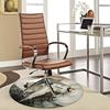 1pc Elegant Crane Design Round Carpet Office Chair Mat, Non Slip Rug for Home Decor, Gift, Office, Living Room, Bedroom