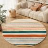 Bohemia Round Carpet Colorful Striped Geometric Pattern Floor Mat Modern Home Decor Non-Slip Area Rug for Living Room Bedroom