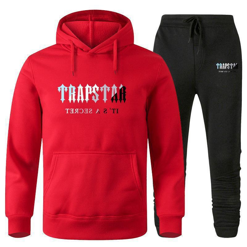 Trapstar Hoodie Set Men Women Fleece Lined Sweatshirt Tracksuit Casual Couple Sportswear