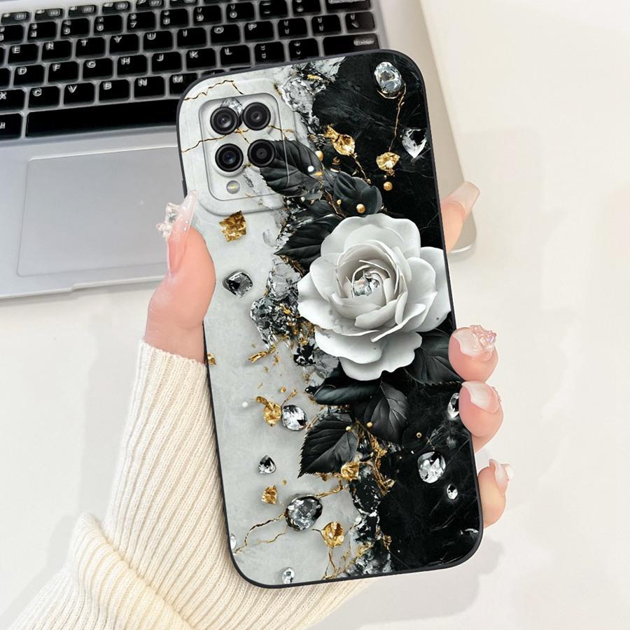 For Samsung A22 A225F 4G Phone Case Flower Painted  Proective Cover for SamsungA22 A22s a 22 S 5G Soft Silicone Funda Capa