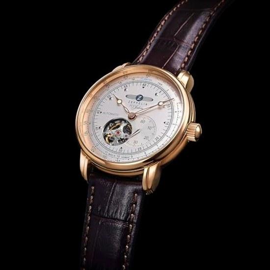 ZEPPELIN 100th Anniversary Series Watch Automatic 5 Atmospheres Water Resistant Mineral Glass Ivory Dial 7662-8 Mens Authentic Product