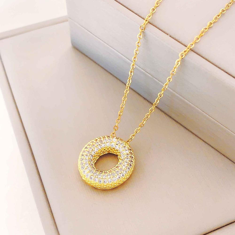 Necklace Female English Alphabet Necklace Female Hip Hop Full Zircon Delicate Clavicle Chain Personality Necklace