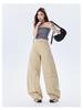 2026 Spring Trendy Military Green Curved Leg Workwear Jeans – Casual, Loose, and Versatile Drape for Women